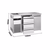 Direct Draw Beer Dispenser / Kegerator PREMIUM - 1550x700mm - 1 Door & 3 Drawers