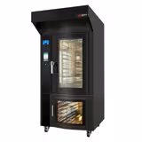 Roterende Bakkerij heteluchtoven met vochtinjectie - Touchscreen - 10x EN 600x400 - Zwart - incl. afzuigkap & rijskast