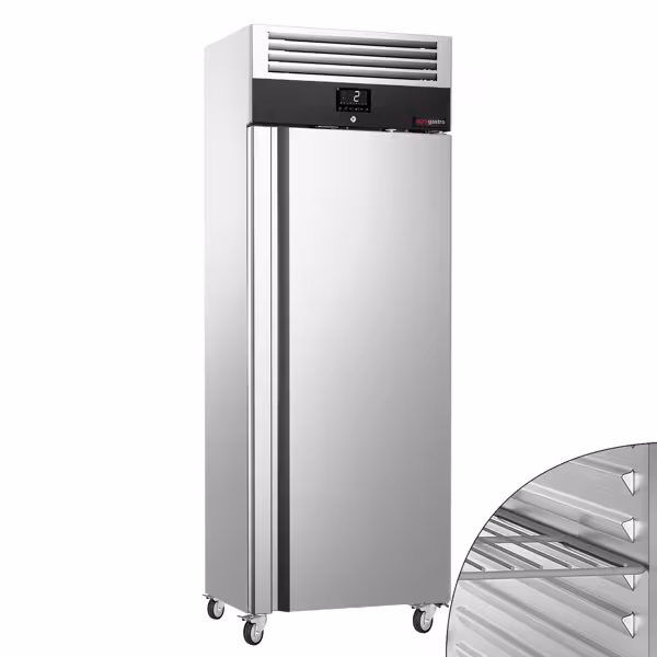 Kylskåp i rostfritt stål PREMIUM – GN 2/1 – 650 liter – med 1 dörr
