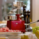 Hamburguesera manual - Aluminio anodizado y acero inoxidable - Ø100mm - Rojo