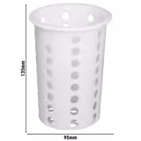 (6 pz) Portaposate cilindrico - Ø95mm - Altezza: 135mm - polietilene (PE) - Bianco