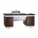 Commercial Dublin Mobile Cooking Station – 2000 x 1000 x 900mm - Black Granite Top - 4 Doors