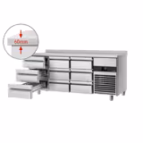 Balcão refrigerado PREMIUM - 1865x700mm - 9 gavetas - Rebordo