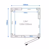Ψυγείο Θάλαμος - 1200x1200 χλσ. - 1,8 μ³ - με 3 γυάλινες Πόρτες