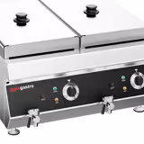 Profesyonel Elektrikli Çiftli Fritöz - 13+13L - 9kW - Termostatik kontrollü - Yağ boşaltma musluklu