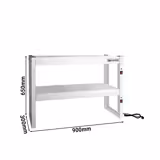 Kızılötesi ısıtmalı servis rafı - 900x300 mm - 2 ısıtmalı raf