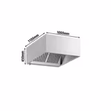 Commercial Wall-Mounted Extractor Hood – 2200mm – with Baffle Filters & Lighting