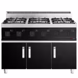 Gas Hob - 36kW - 6 burners - with base cabinet - 3 doors