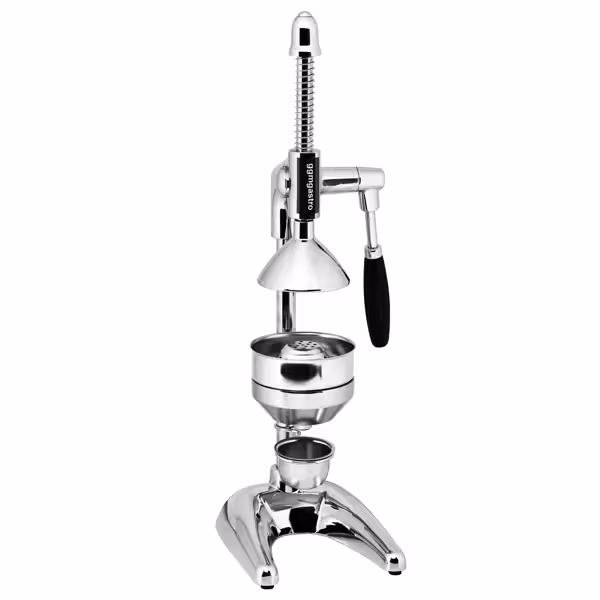 Heavy Duty Lever Citrus Press - Ergonomic Handle(s) - Chrome - Chrome-Plated Cast Iron