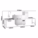 Commercial Rack Conveyor Dishwasher – Digital – 47 kW – with Dryer – with Infeed & Outfeed Table – Left