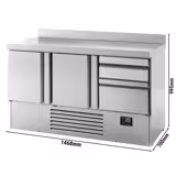 Koelwerkbank PREMIUM PLUS - 1460x700mm - met 2 deuren - met 2 lades - met opstand