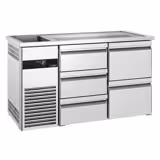 Comptoir de bar réfrigéré PREMIUM - 1550x700mm - 5 tiroirs