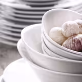 (6 szt.) WHITE DELIGHT - Talerz płytki - Porcelana - Ø 160mm - Biały