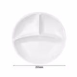 (12 pièces) THERMO FUTURE BOX | Assiette en Porcelaine - Ronde - 3 Compartiments - Blanc