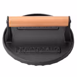 Prensa para hamburguesas manual - Hierro fundido - Ø175mm - estriada - Negro