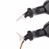 (6 adet) Yağlık & Sirkelik Seti - 4 parçalı - 120ml - Paslanmaz çelik stant - Cam gövde - Damlatmaz akıtıcı ile - Kapak, akıtıcı dahil - Ø55mm - Yükseklik: 240mm