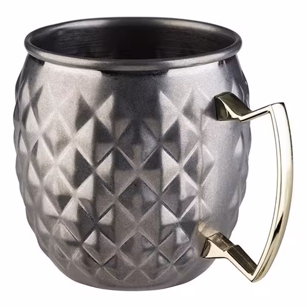 (6 pièces) Gobelets - MOSCOW MULE - 500 ml - Argent - avec anse  