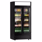 Commercial Beverage Display Fridge - 880 L - 2 Glass Doors & Advertising Display