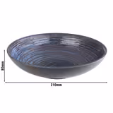 (6 ks) Mísa LOOPS - Melamin - 2 l - kulatá - Ø 310 mm - stohovatelná | vhodná do myčky | nevhodná do mikrovlnky - modrá/šedá