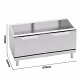 قاعدة فرن مفتوحة لورينزو 700 - 1200x560x600mm | باب مزدوج - ستانلس ستيل AISI 304 | أرجل قابلة للتعديل