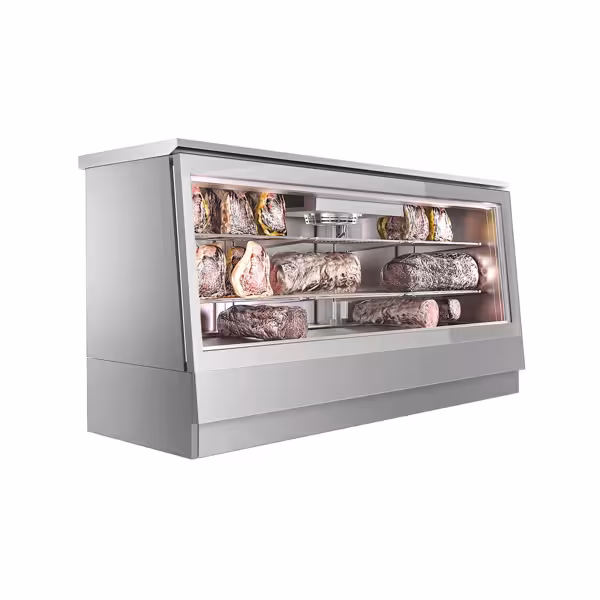 Dry age vitrinekast - 2011x740mm - met 2 glazen deuren - RVS - 710 liter