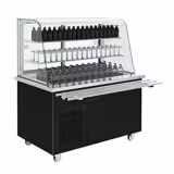 Buffet réfrigéré KOPENHAGEN - 1600mm - avec cuve réfrigérée - sur roulettes - Noir