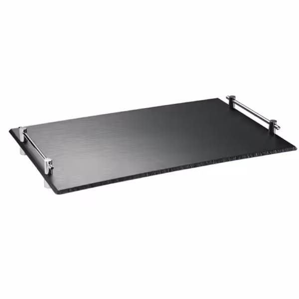 (6 pieces) Melamine Slate-Effect Gastronorm Serving Tray GN1/1 – Black - 60 mm deep - With handles