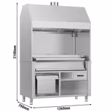 Houtskoolgrill BERLIN - 1360mm - 3 grillroosters - RVS