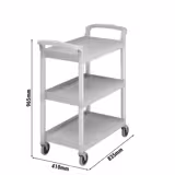 CAMBRO | Polipropilen servis arabası - 835x410mm - 3 raflı - gri benekli