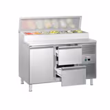 Saladette ECO - 1360x700 mm - inbyggd kylränna - 1 dörr & 2 lådor - för 7x GN 1/3