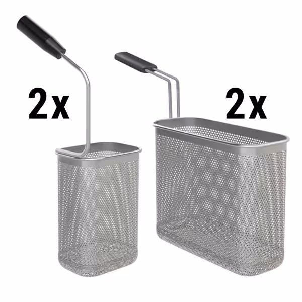 Pastamand-set - 2x GN 1/3 & 2x GN 1/6 - passend voor ENB663P & ENB669P - RVS