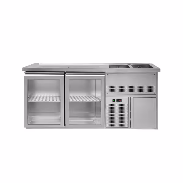 Frigider pentru bere 1,95 x 0,7 m - cu 2 uşi din sticlă