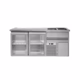 Banco spillatura birra Premium PLUS - 1950x700 mm - 2 porte in vetro