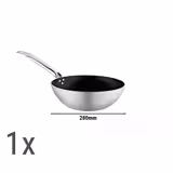Wok Set - Aluminium - Ø 240/280/300mm - Non-stick - suitable for ceramic, electric, gas - 3-piece