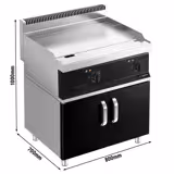 Fry Top Elettrico Professionale - 7,1 kW - Liscio - Superficie di cottura: 795x535mm - incl. base armadiata con 2 porte