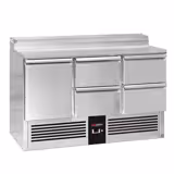 Commercial Saladette Prep Counter PREMIUM - 1368x700mm - with 1 Door & 4 Drawers - for 8x GN 1/6