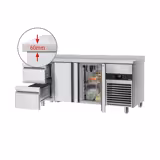 Koelwerkbank PREMIUM - 1865x700mm - met 2 deuren & 2 laden & met achterwand