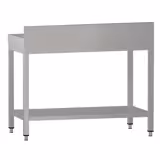 Edelstahl Arbeitstisch ECO - 800x700mm - mit Grundboden & Aufkantung