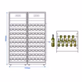 (2 pcs) Commercial Wine Fridge - Dual Zone - 400L - max. 162 bottles