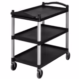 CAMBRO | Carrello di servizio in polipropilene - 1015x540mm - con 3 ripiani - Nero