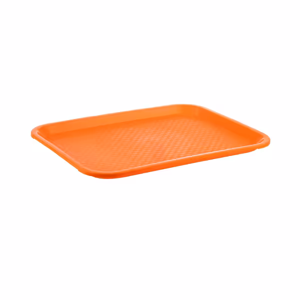 (6 stuks) Fastfood-dienblad FAST FOOD - Polypropyleen - 35x27cm - hoogte: 20mm - Oranje - textuur oppervlak