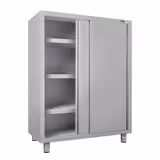 Mobile armadio per stoviglie in acciaio inox ECO - 1400x700mm - 2 porte scorrevoli - Altezza: 1800mm