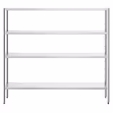 Edelstahlregal PREMIUM - 2000x490mm - mit 4 Ablagen (VERSTELLBAR)
