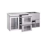 Bira tezgahı PREMIUM - 1950x700mm - 1 Cam Kapı & 2 Cam Çekmece