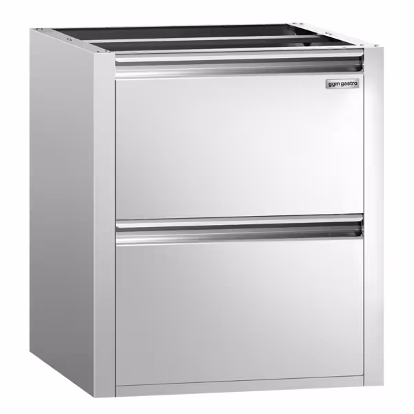 Blok szuflad PREMIUM - 2 szuflady, moduł podblatowy 400x660mm - 400x660x585mm - stal nierdzewna - do linia 700