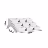 Etagere / Buffet Stand - Stainless steel frame - Chrome - square - Height: 115mm - incl. 9 Melamine bowls 90x90mm - with 9 shelves - suitable for square bowls