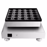 Commercial Waffle Maker - Single - Manual - 850W - Shape: Poffertjes - for 25 pieces - plates with Teflon coating