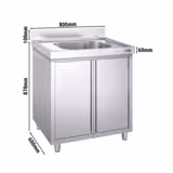 Sink unit PREMIUM - 800x600mm - with 1 basin