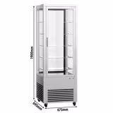 Dik Tip Soğuk Teşhir Dolabı - 440L - 675x695mm - raflı 5 cam raf - Önde 1 cam kapı & arkada 1 cam kapı