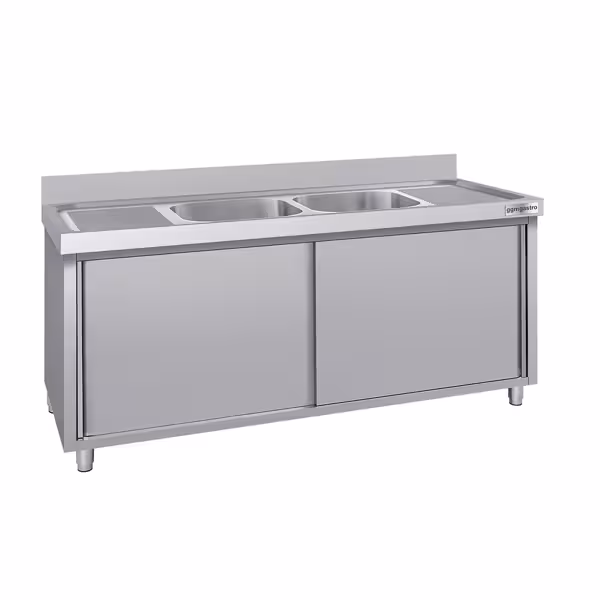 Commercial Sink Cabinet ECO - 2000x700mm - with 2 bowls centre